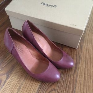 Madewell Deep Purple Chunky Wood Heels